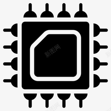 高速存储卡微处理机芯片数字存储卡图标