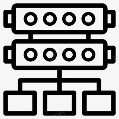 无障碍设施服务器托管算法数据架构图标
