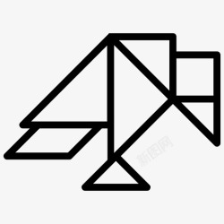 七巧板游戏乌鸦七巧板动物游戏高清图片