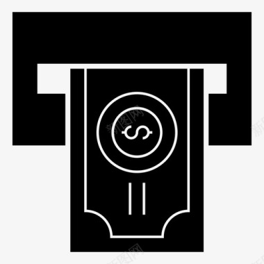 电子银行现金取款自动取款机电子银行图标