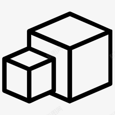 立方体三维块盒形图标