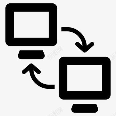 数据共享数据传输计算机连接数据共享图标