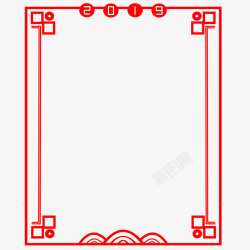 中国风传统大红色喜庆新年边框宣传栏文本框设计素材