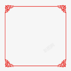 中国风传统大红色喜庆新年边框宣传栏文本框设计素材