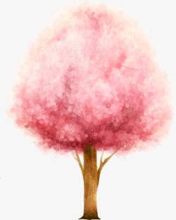 唯美水彩树木手绘墨迹树叶盆栽园艺花卉叶子免扣透明设素材