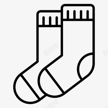 矢量冬季旅游袜子脚保护鞋类图标