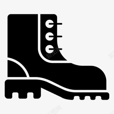 矢量冬季旅游登山鞋鞋类登山靴图标