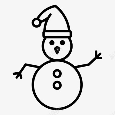 冬天的雪人雪人圣诞节冬天图标