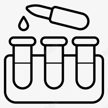 矢量试管化学实验实验设备实验测试图标