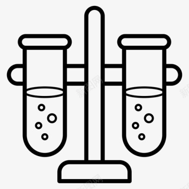 矢量试管实验室测试实验室工具医疗器械图标