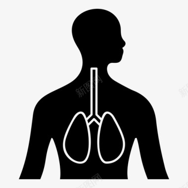 呼吸系统支气管人体器官图标