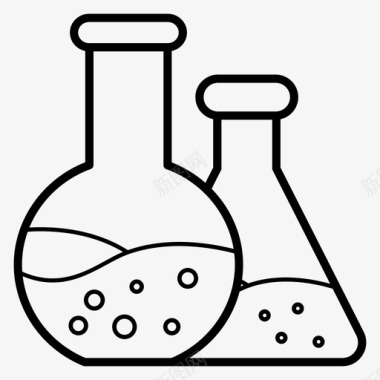 科学的化身实验室设备实验室工具科学和医学线向量图标集图标