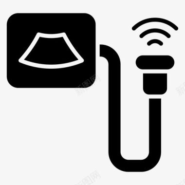 橘色声波超声波机器医学超声波超声波图标