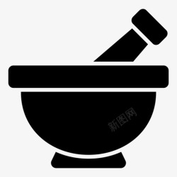 科学研研钵杵草药搅拌碗高清图片