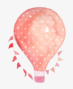 唯美森系水彩风花朵热气球装饰花环免扣包装EPS矢量素材