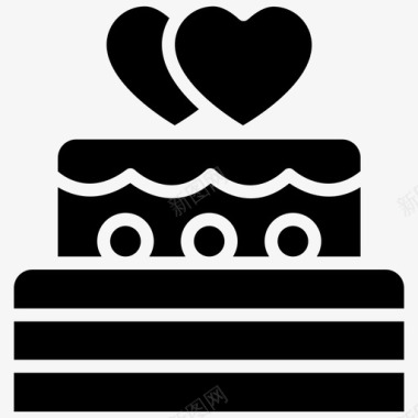 婚礼蛋糕烘焙物品甜点图标