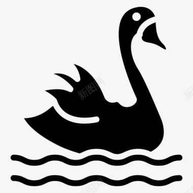 漂浮的雨滴天鹅动物漂浮的天鹅图标