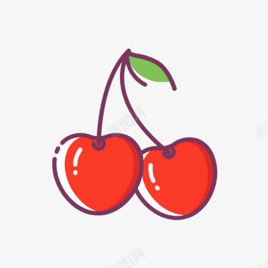 樱桃剪影图标矢量设计樱桃图标