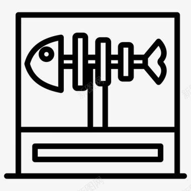 鱼骨鱼骨架博物馆展示图标