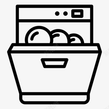电器洗碗机家用电器厨房用具图标