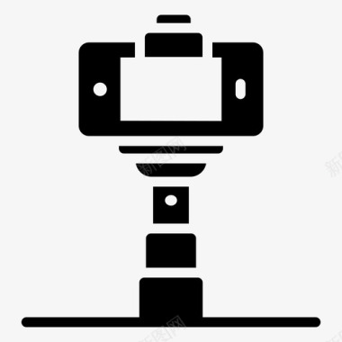 自拍扩展器自拍杆单杆摄像机图标图标