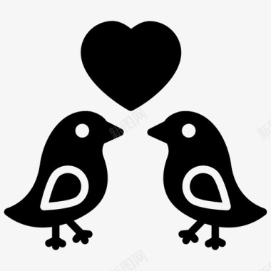 爱鸟情侣鸟装饰鸽子图标