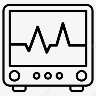 绿色健康标识心电图心电图监视器心脏护理图标