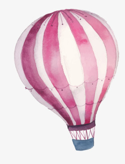 唯美森系水彩风花朵热气球装饰花环免扣包装EPS矢量素材