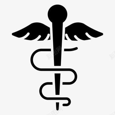 caduceus医疗保健字形矢量图标集图标