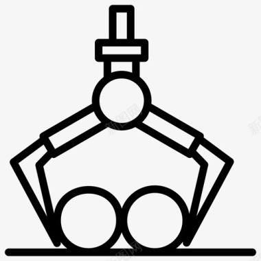 搬运原木装载机挖掘机原木起重机图标