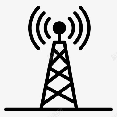 矢量信号图标无线电塔宽带网络通信塔图标