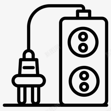 电源延长线电源插座电器开关图标