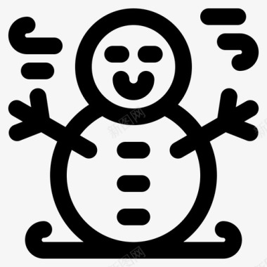 冬天的雪人雪人庆祝圣诞节图标