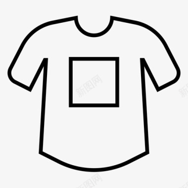 t恤服装方形图标