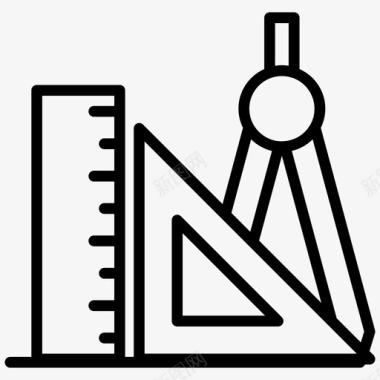 正方建筑工具几何工具标尺图标