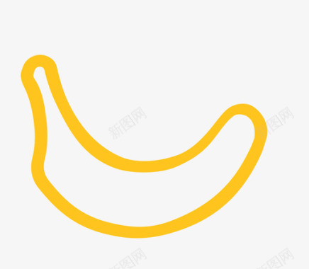 线型黄色香蕉线型图标