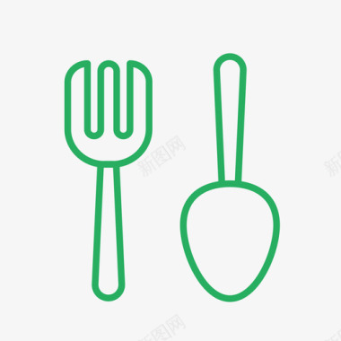 无毒餐具勺子叉子图标