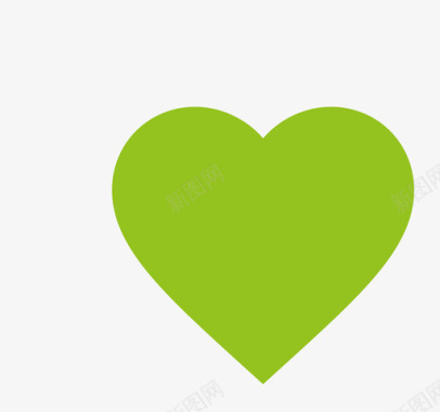 发光爱心素材绿色爱心图标