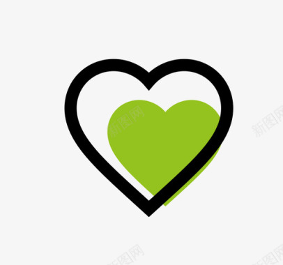 绿色爱心图标
