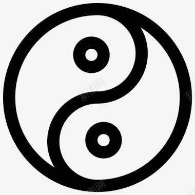 简约手绘yinyang图标