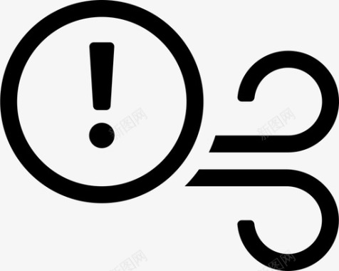 简约手绘windwarning图标