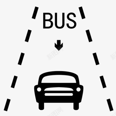 公交地铁标识占用公交车道图标