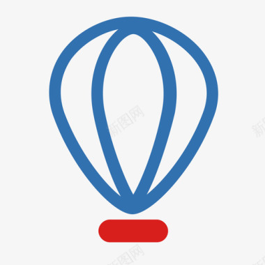 五彩热气球热气球图标