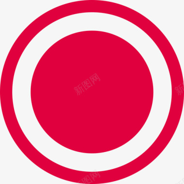 圆红花纹圆灯红图标