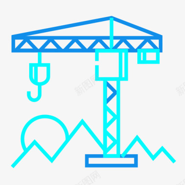 科技商务背景工程建设图标