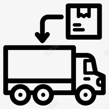 装货卡车交货货物图标