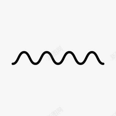 爱心形状波浪线线条形状图标
