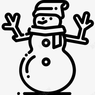 冬天的雪人雪人圣诞节圣诞饰品图标