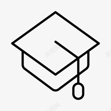 大学标志毕业帽学术大学图标
