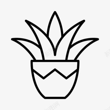 盆栽植物装饰花盆图标